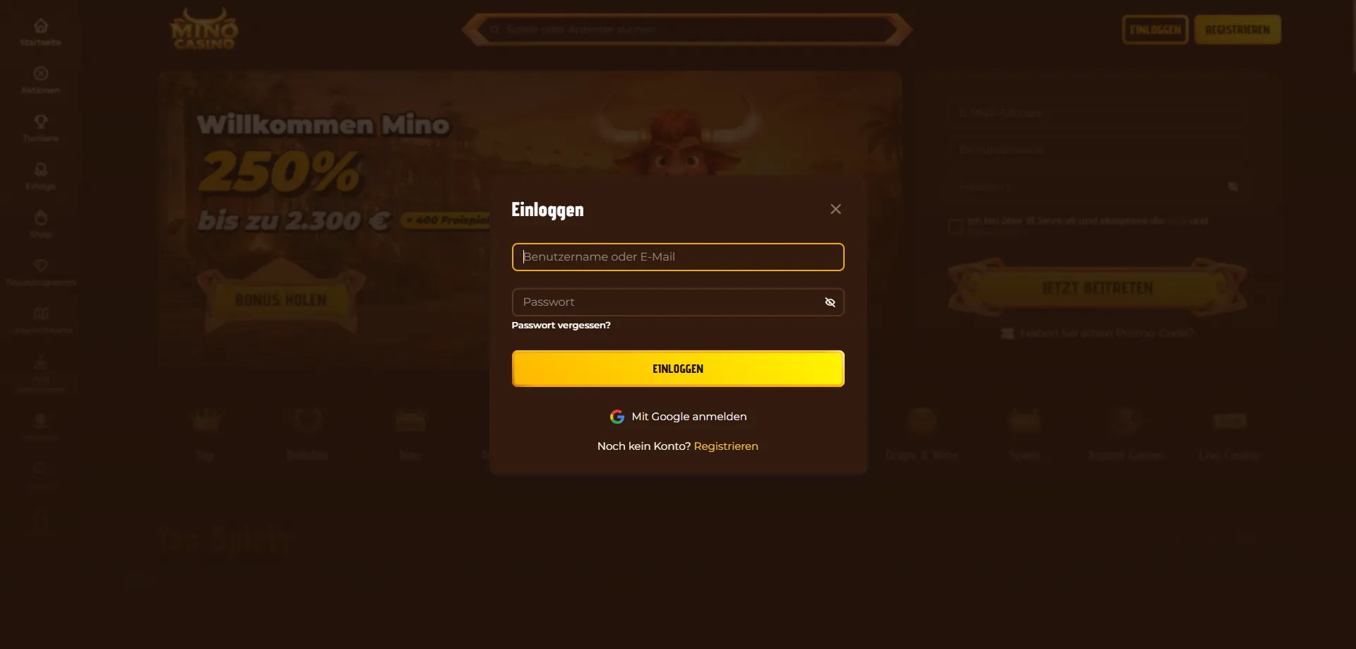 Accesso e verifica account Mino Casino — documentazione necessaria