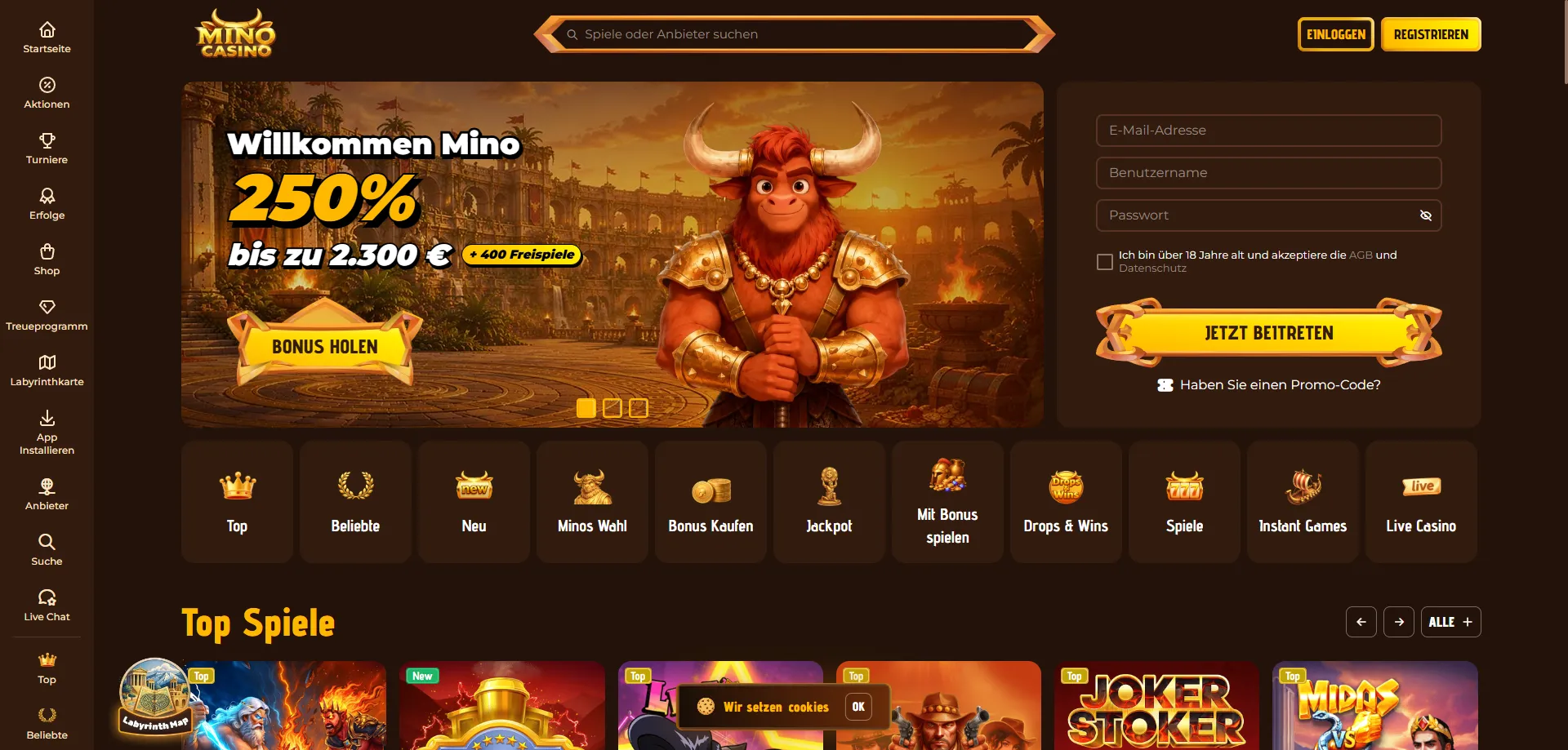 Mino Casino casin&ograve; online &mdash; panoramica giochi e bonus 2026